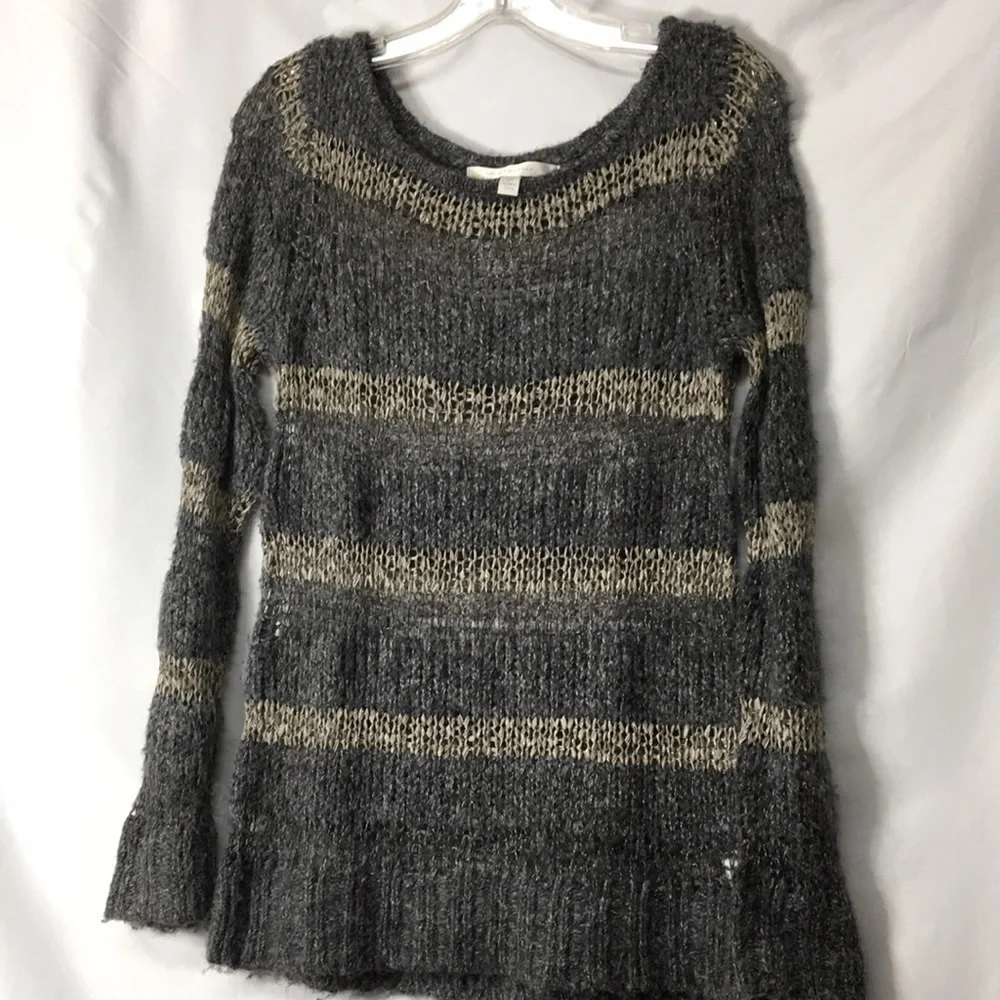 Lauren Conrad Gray and Gold Sheer Sweater Size XS GREAT Condition